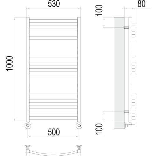 Полотенцесушитель водяной Terminus 4670078530769 55х100 хром - фото 3