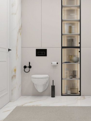 Унитаз подвесной Teymi Hanna T40900 белый с сиденьем микролифт безободковый каскадный смыв - фото 3