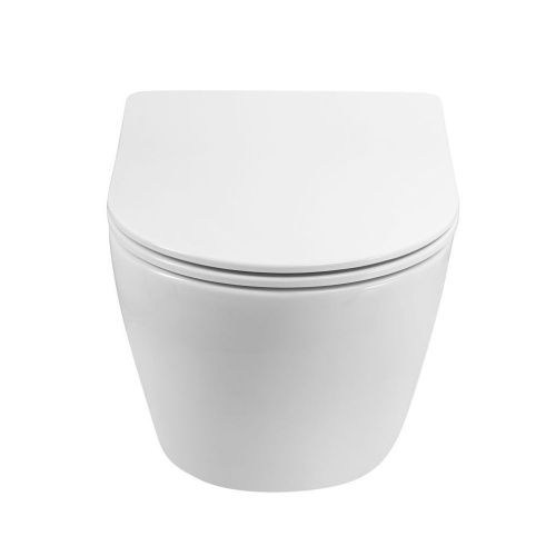 Унитаз подвесной Art&Max Sanremo AM026CHR/SC белый с сиденьем микролифт каскадный смыв - фото 2