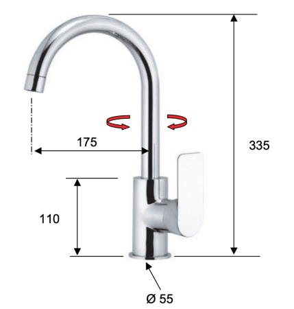 Смеситель для кухни Remer Infinity I72BG на мойку золото