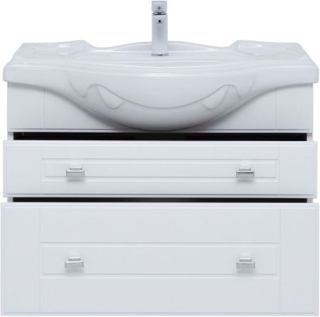 Тумба под раковину Aquanet Рондо 00304289 90х30 подвесная цвет белый