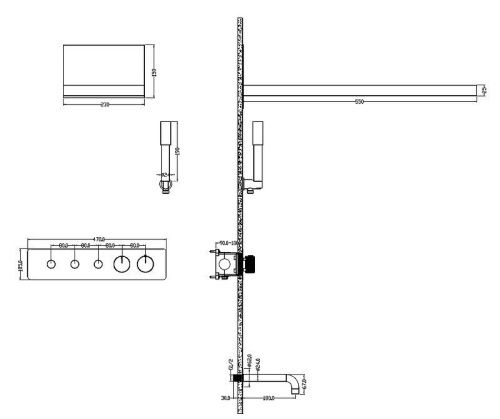Душевая система Boheme Fusion 131-2-MG встраиваемая в стену цвет золото с термостатом - фото 2