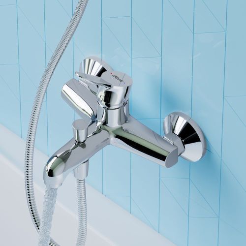 Смеситель для ванны и душа Dorff Optima D2010000 настенный хром - фото 3