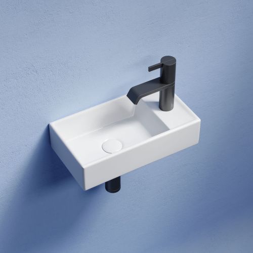 Раковина из сантехнического фарфора Ceramica Nova ELEMENT CN6051L 40х20 подвесная цвет белый 1 отверстие под смеситель - фото 3