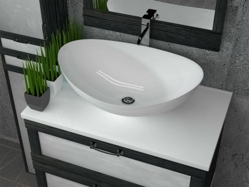 Раковина мебельная из искусственного камня Marko Ореол 59 5230590 60х40 накладная цвет белый - фото 2