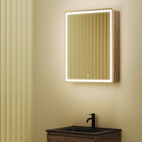 Зеркало-шкаф Sancos Mirror MI60ECH 60х70 подвесной цвет коричневый - фото 2