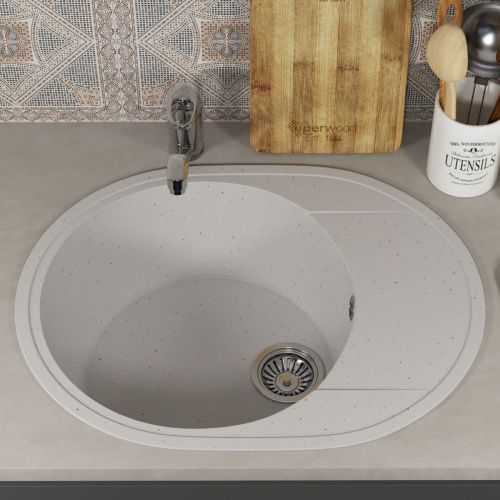 Кухонная мойка Uperwood ECON UPD-107 4910201243 60х45 цвет белый поверхность матовая - фото 3