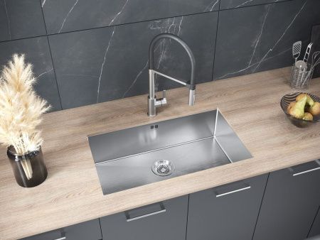 Кухонная мойка Paulmark GERBERG 74 UNI PM257444-BS 70х40 цвет серый поверхность брашированная