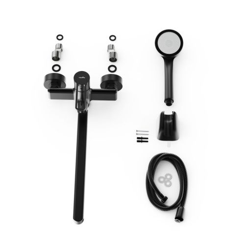 Смеситель для ванны Tokito KUDO TOK-KUD-1015 настенный черный - фото 4