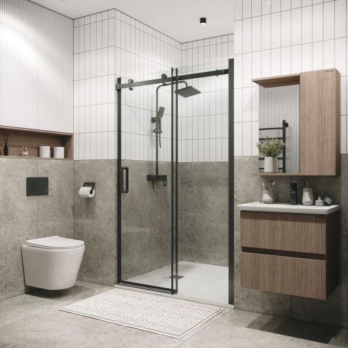 Душевая дверь Grossman Classic 100.K33.04.100.42.00 100х195 стекло прозрачное профиль графит - фото 4