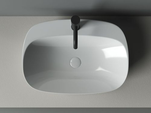 Раковина из сантехнического фарфора Ceramica Nova ELEMENT CN5012 60х40 накладная цвет белый 1 отверстие под смеситель - фото 4