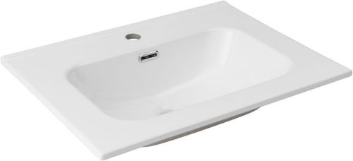 Раковина керамическая Aquanet Flat 00254363 60х50 полувстраиваемая цвет белый 1 отверстие под смеситель - фото 3