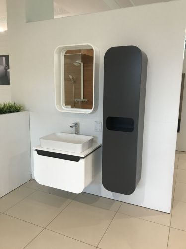 Шкаф-пенал Creavit Pion Plus PN2160.01.GR 40х160 подвесной цвет серый - фото 3