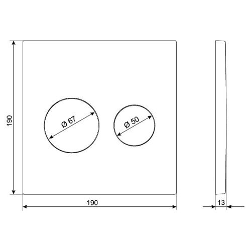 Клавиша смыва механическая KK POL UNI SPP/175/0/K цвет сатин - фото 2