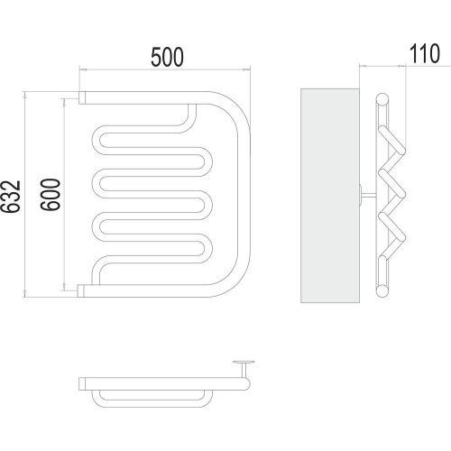 Полотенцесушитель водяной Terminus 4620768881350 50х65 хром - фото 3