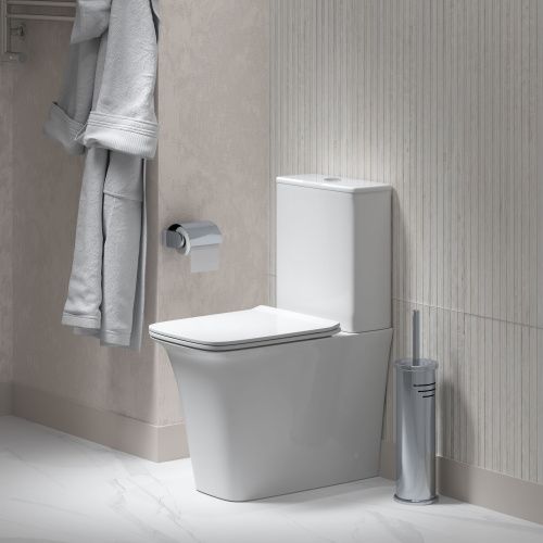 Унитаз напольный с бачком Grossman Galaxy GR-4468S белый с сиденьем микролифт безободковый каскадный смыв - фото 5