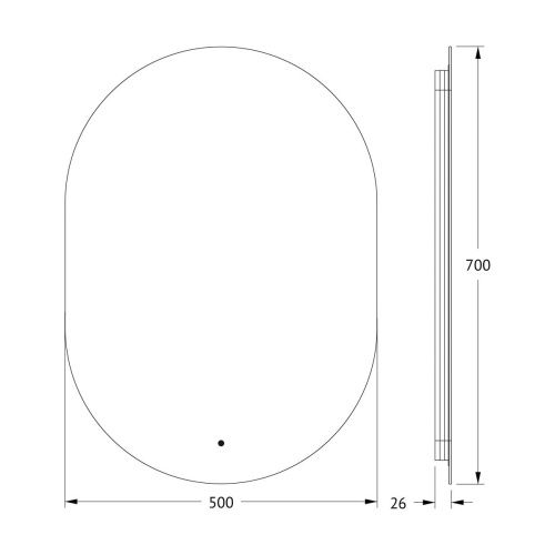 Зеркало с подсветкой Defesto OPTI DF 2913R 50х70 подвесное - фото 2