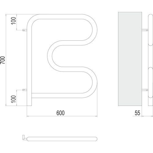 Полотенцесушитель электрический Terminus 4620768883897 60х70 хром - фото 3