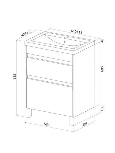 Тумба с раковиной Iddis Zodiac X ZDX60WFi95K 60х40 напольная цвет белый - фото 4
