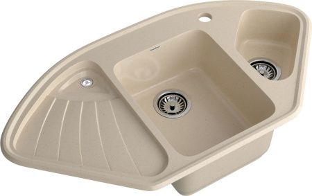 Кухонная мойка Granfest Corner C-1040E кашемир 105х55 цвет бежевый поверхность матовая