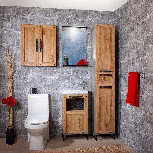 Зеркало с подсветкой Бриклаер Лофт 4627125413322 50х70 подвесное - фото 4