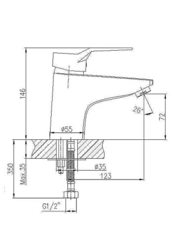 Смеситель Haiba HB63 HB1063 на раковину хром - фото 3