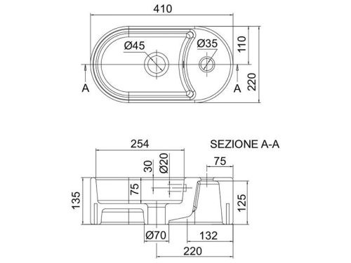Раковина из сантехнического фаянса Scarabeo Seventy 8093 40х20 накладная цвет белый - фото 3