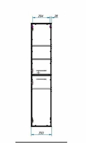 Шкаф-пенал Эстет Vegas ФР-00003495 40х170 подвесной цвет белый - фото 4