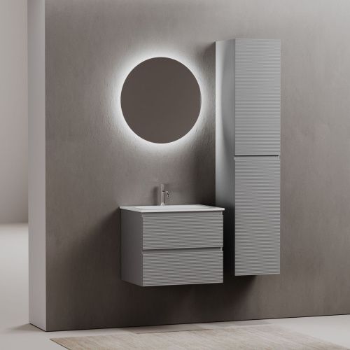 Тумба под раковину Sancos FOLK FL60ES 60х40 подвесная цвет серый - фото 3