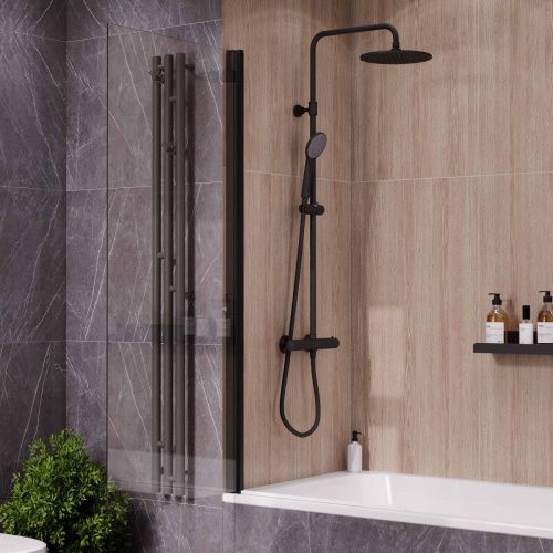 Душевая шторка на ванну Reflexion Slider RX15070CBL-23 70х150 стекло прозрачное профиль черный ориентация универсальная - фото 3