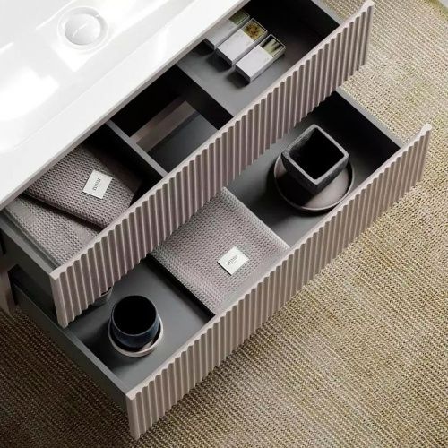 Тумба под раковину Sancos SNOB R SNR100SM 100х40 подвесная цвет бежевый - фото 4