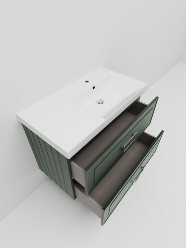 Тумба с раковиной La Fenice Cubo TWIN NFNC-01-CUB-G-90-2-3-90-2R 100х50 подвесная цвет серый - фото 4