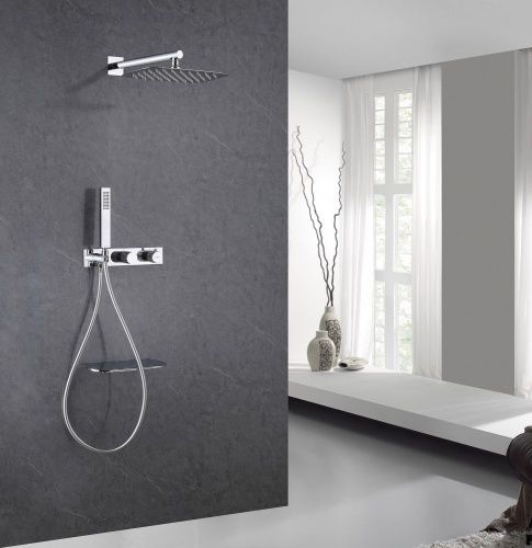 Душевая система Abber AF8750 встраиваемая в стену цвет хром с термостатом - фото 2