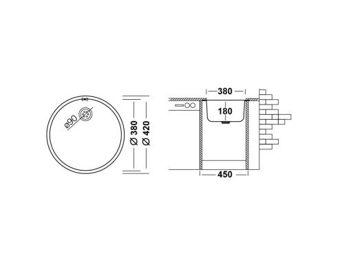 Кухонная мойка Ukinox Модерн MOP420 -GT8C 40х40 цвет хром поверхность полированная - фото 3