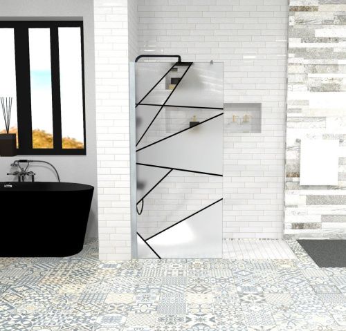 Душевая перегородка Cerutti SPA PICK T90 90х190 стекло прозрачное/матовое профиль хром