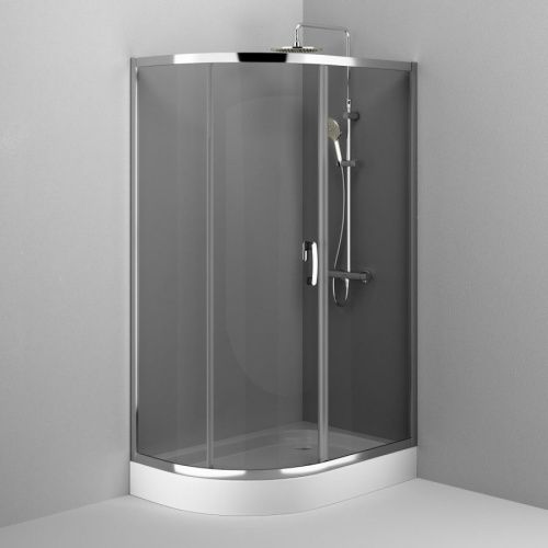 Душевой уголок Am.Pm Like W83G-302U120CG 120х80 стекло тонированное профиль хром без поддона - фото 4