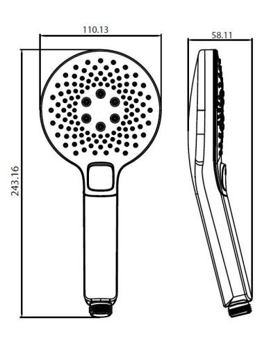 Душевой гарнитур Creavit  SH119S настенный черный - фото 2