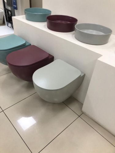 Чаша унитаза подвесная Creavit Free FE322-00CG00E-0000 цвет светло-серый без сиденья смыв торнадо - фото 5