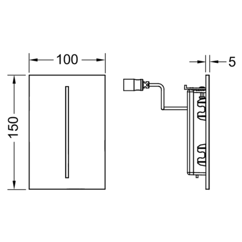 Клавиша смыва для писсуаров инфракрасная Tece TECEfilo 9242034 цвет хром - фото 2