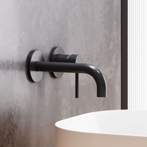 Смеситель для раковины Damixa Scandinavian Pure 360260300 встраиваемый в стену черный - фото 3