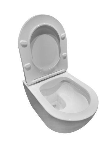 Унитаз подвесной Vincea Esse VT1-211 белый с сиденьем микролифт безободковый душевой смыв - фото 5