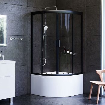 Душевой уголок Am.Pm Gem W90G-401A090BT 90х90 стекло прозрачное профиль черный без поддона