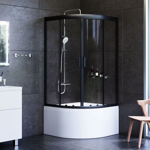 Душевой уголок Am.Pm Gem W90G-401A090BT 90х90 стекло прозрачное профиль черный без поддона