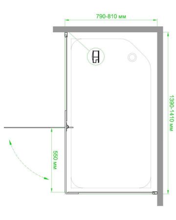 Душевой уголок Royal Bath HPV RB8140HPV-T-BL 140х80 стекло прозрачное профиль черный с поддоном