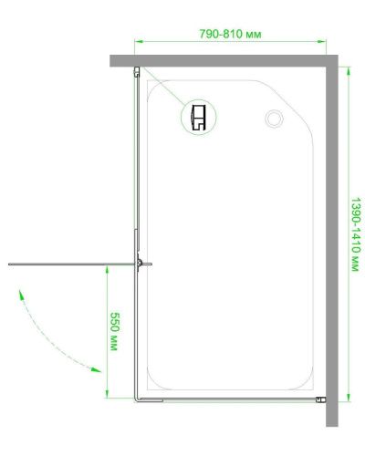 Душевой уголок Royal Bath HPV RB8140HPV-C-BL 140х80 стекло матовое профиль черный с поддоном - фото 4