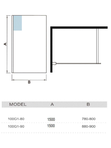 Душевая шторка на ванну WeltWasser WW100 10000001226 80х150 стекло прозрачное профиль хром ориентация универсальная - фото 2