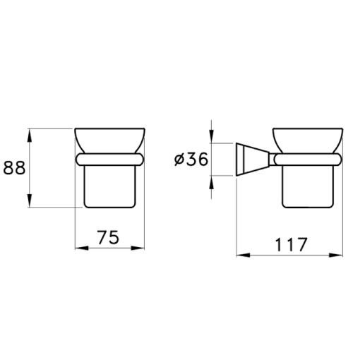 Держатель стакана Stella 130 CT 10026 CR00 - фото 2