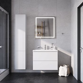 Комплект мебели: тумба с раковиной + смеситель + зеркало + аксессуары Am.Pm Gem BK90GA 80х40 подвесной цвет белый