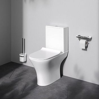 Унитаз напольный с бачком Am.Pm Sense C748600SC белый с сиденьем микролифт безободковый каскадный смыв