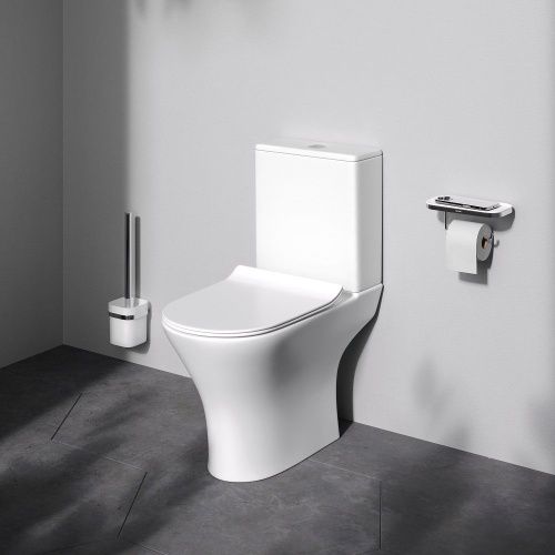 Унитаз напольный с бачком Am.Pm Sense C748600SC белый с сиденьем микролифт безободковый каскадный смыв